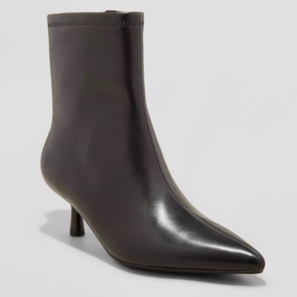 a new day Elegant Black Ankle Boots